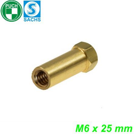 Mofa Sechskantmutter M6 Messing 25 mm lang
